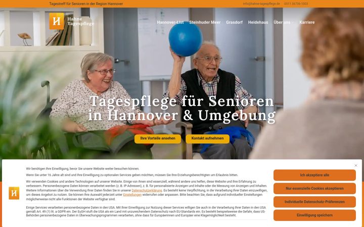 Screenshot of hahne-tagespflege.de