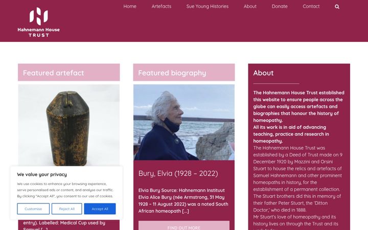 Screenshot of hahnemannhouse.org