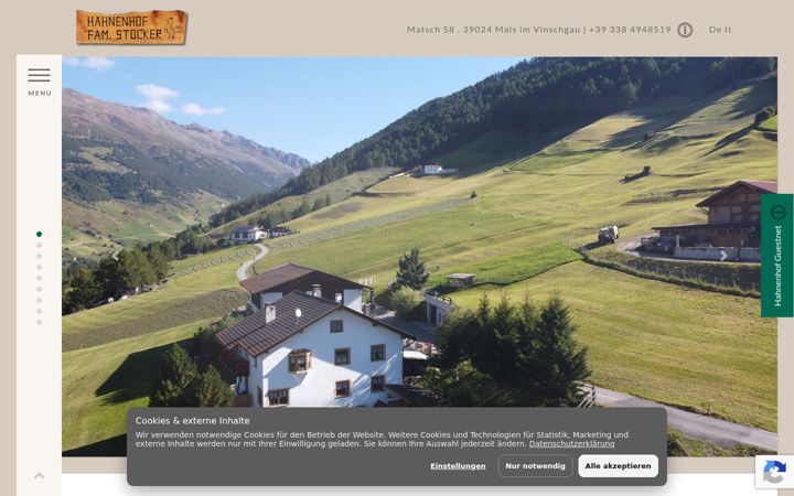 Screenshot of hahnen-hof.com