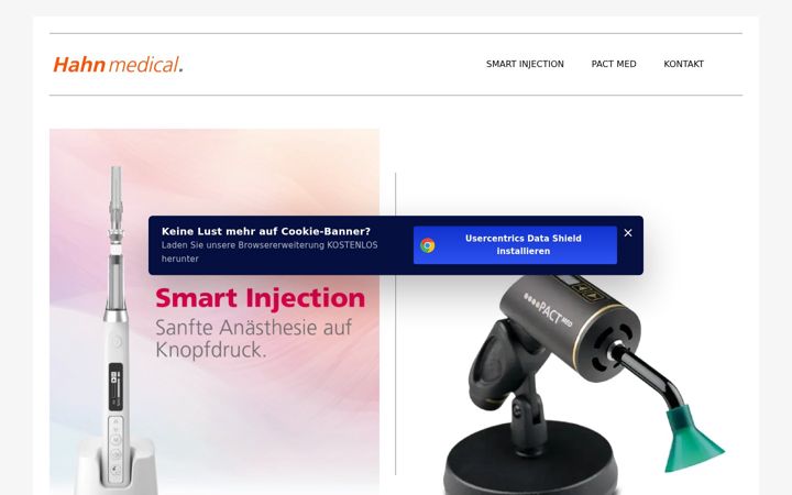 Snímek obrazovky hahnmedical.de