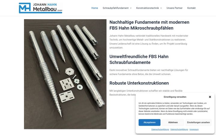 Screenshot of hahnmetallbau.de