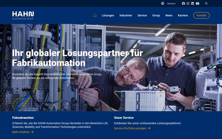 Screenshot of hahnrobotics.com