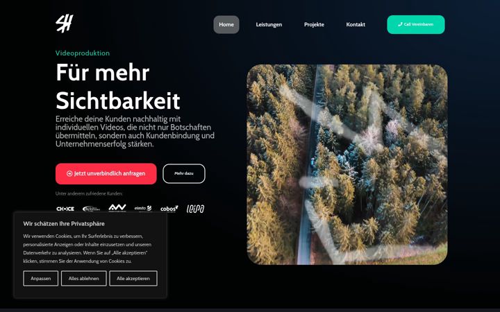 Screenshot of hahnvisuals.com