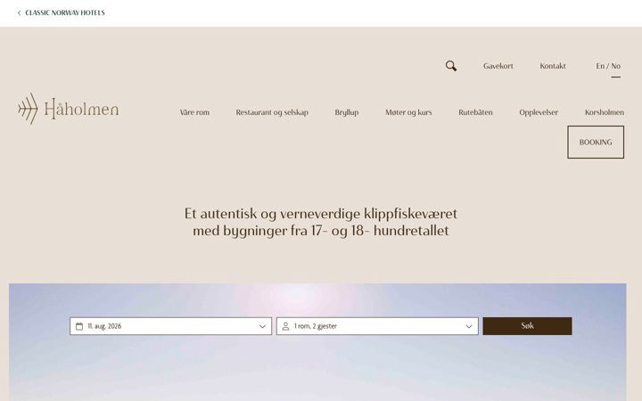 Screenshot of haholmen.no