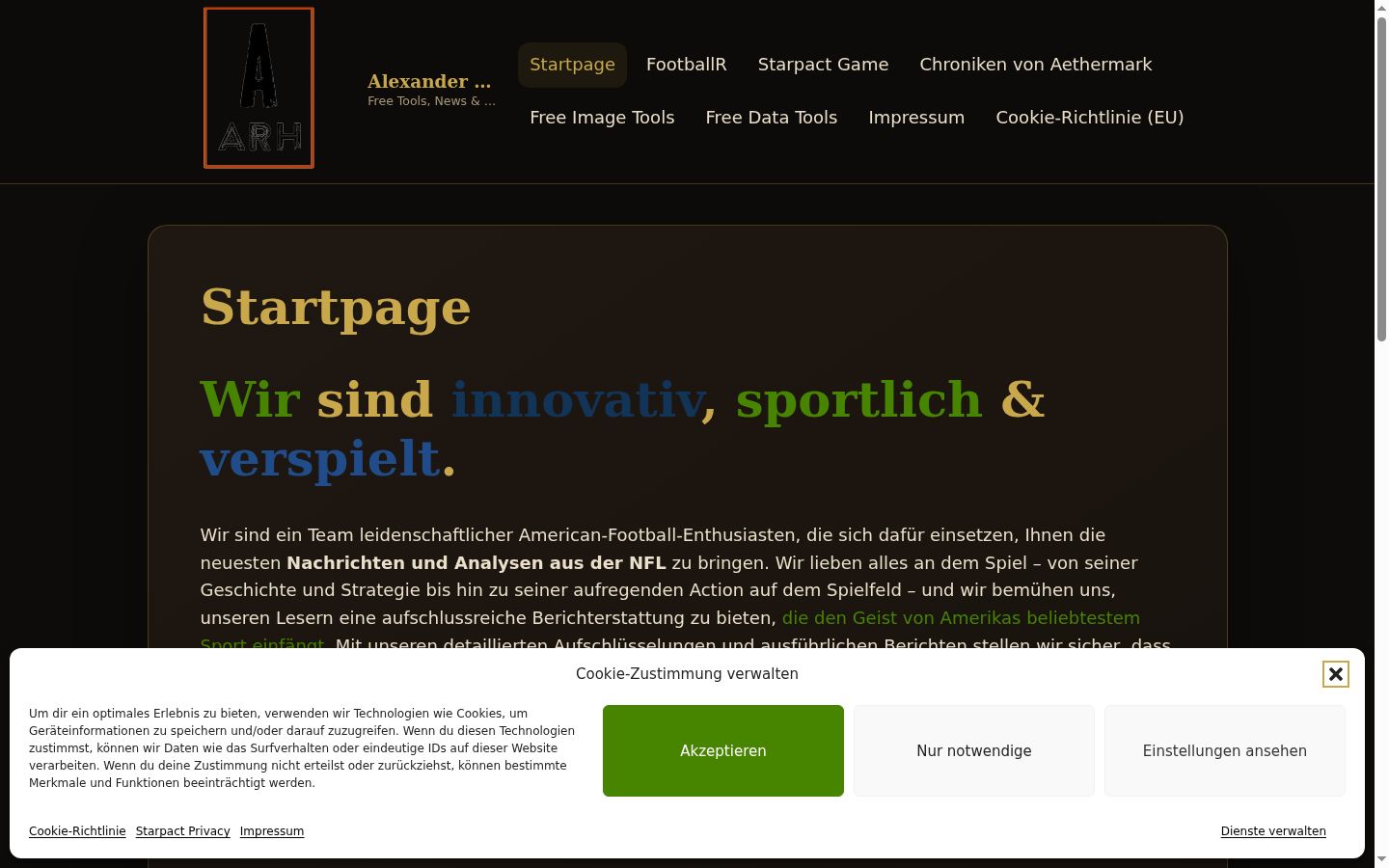 Screenshot del banner di consenso mostrato prima di qualsiasi interazione