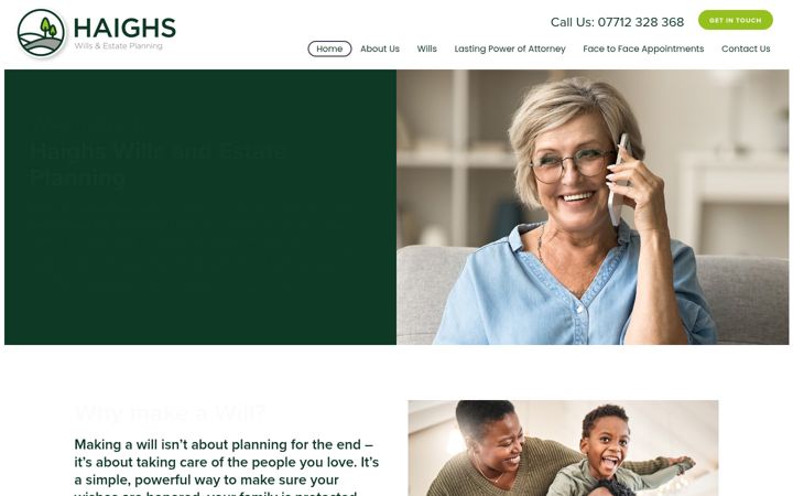 Screenshot of haighswills.co.uk