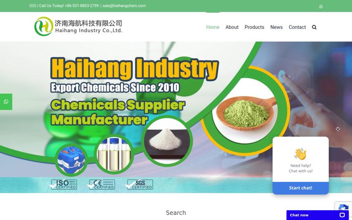 Screenshot of haihangchem.com