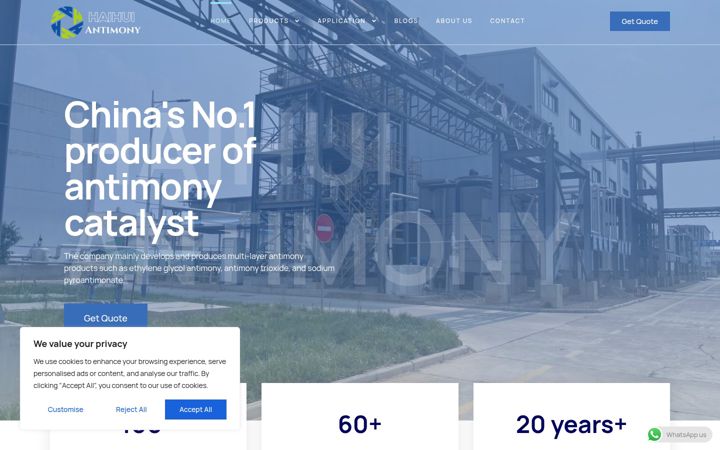 Screenshot of haihuiantimony.com