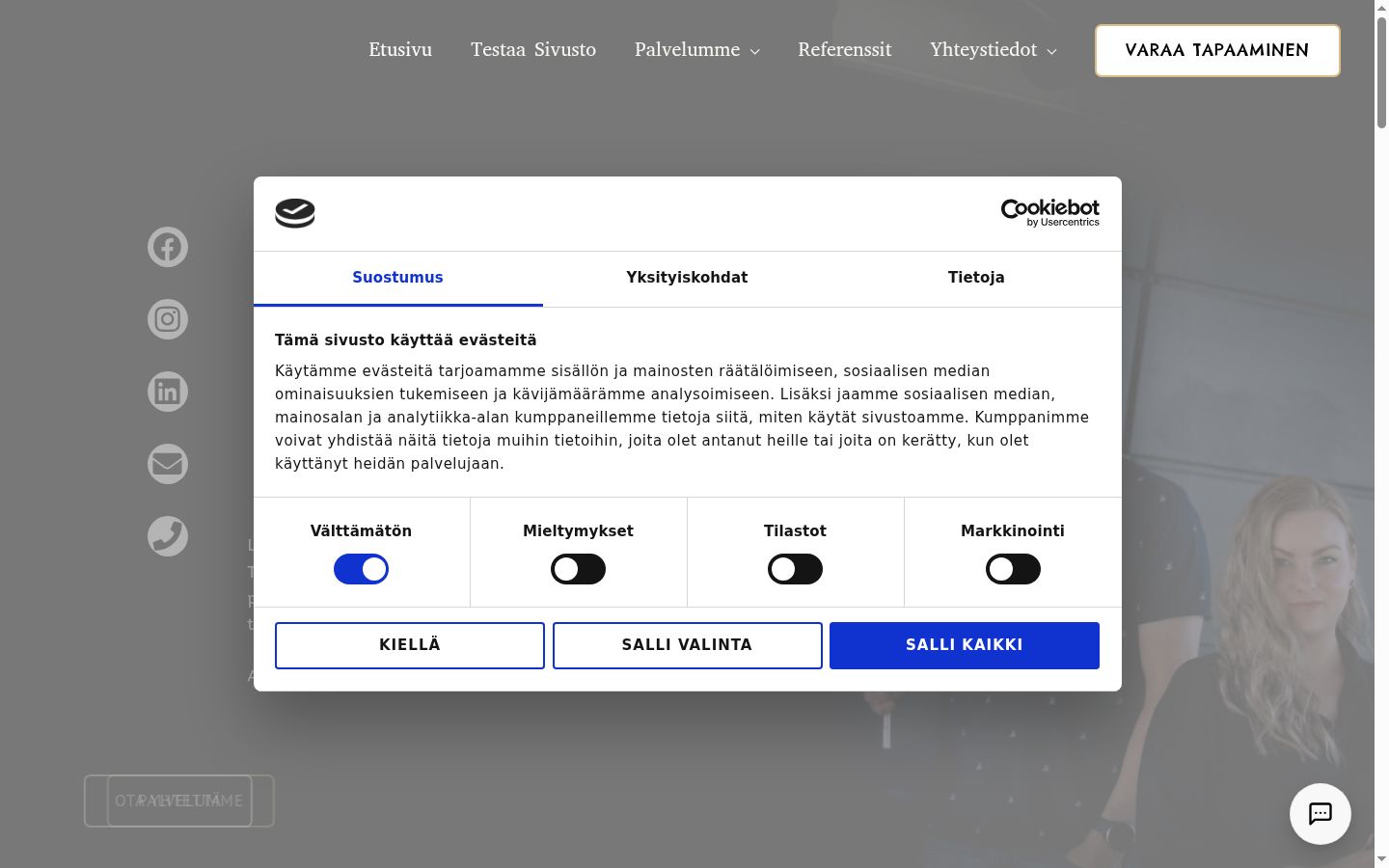 Screenshot des Einwilligungsbanners vor jeglicher Interaktion
