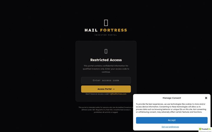 Screenshot of hailfortress.com
