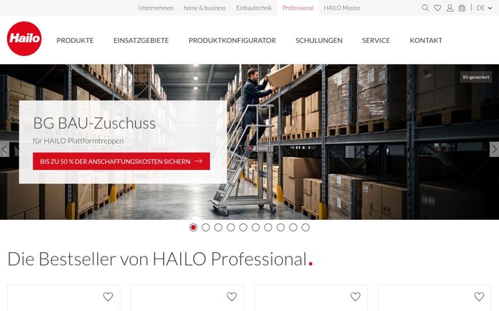 Screenshot of hailo-professional.de