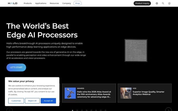 Screenshot of hailo.ai