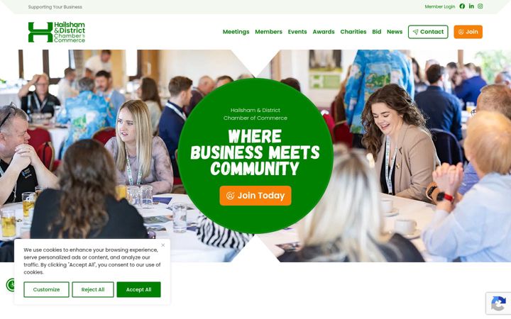 Screenshot of hailshamchamber.co.uk