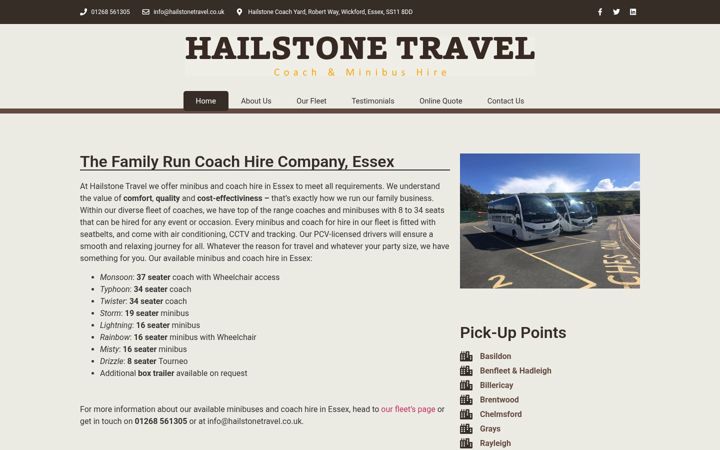 Screenshot of hailstonetravel.co.uk