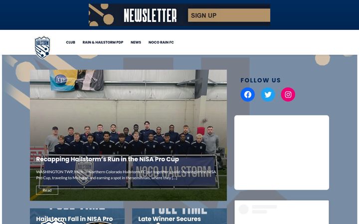 Screenshot of hailstormfc.com