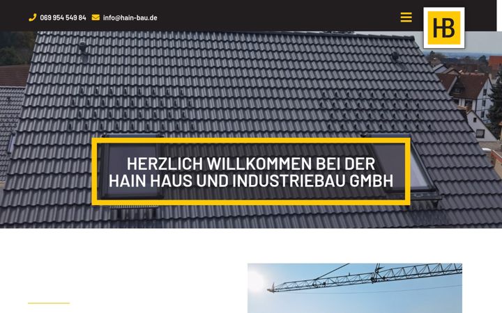 Screenshot of hain-bau.de