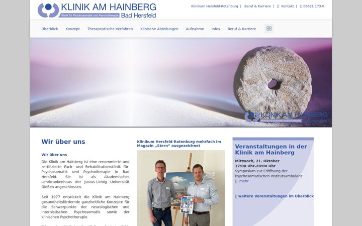 Screenshot of hainbergklinik.de