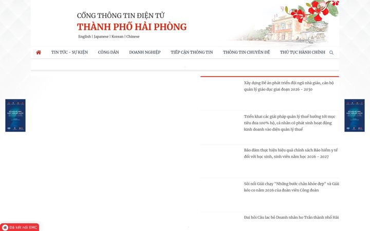 Screenshot of haiphong.gov.vn