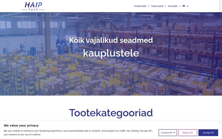 Screenshot of haiptech.ee