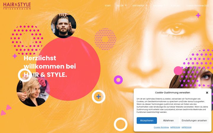 Screenshot of hair-and-style.com