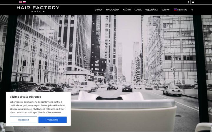 Screenshot of hair-factory.sk