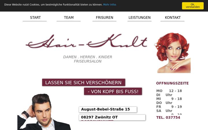 Screenshot of hair-kult.de