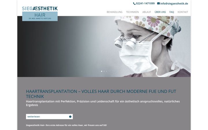 Screenshot of hair-siegaesthetik.de