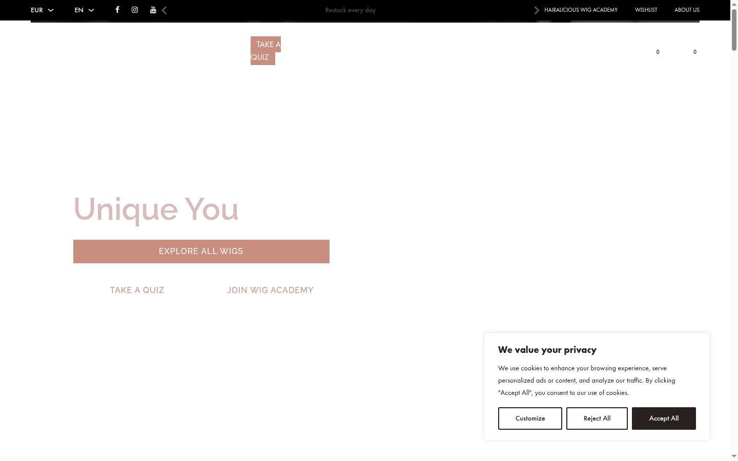 Screenshot of the consent banner shown before any interaction