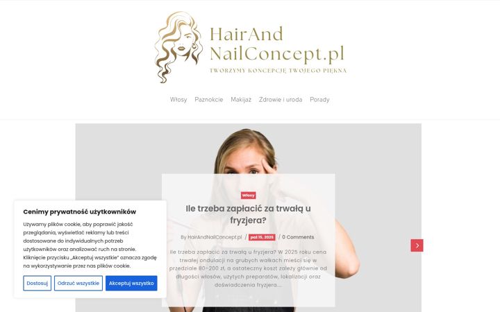 Screenshot of hairandnailconcept.pl