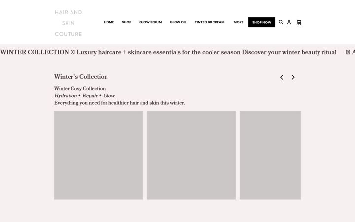 Screenshot of hairandskincouture.com
