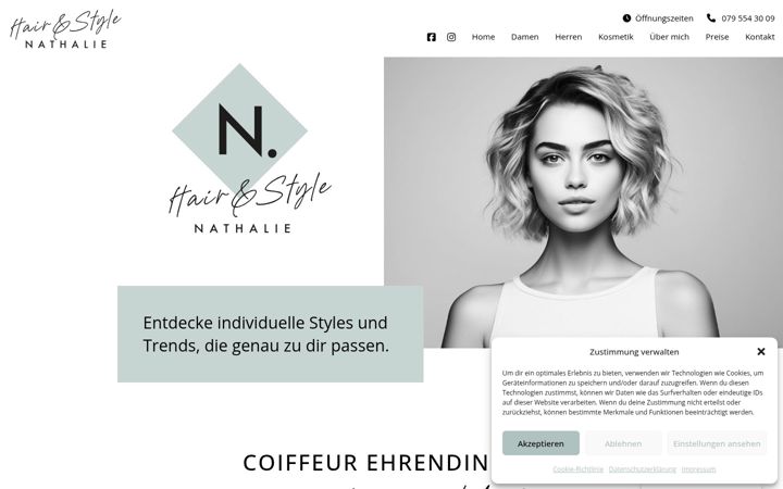Screenshot of hairandstyle-nathalie.ch