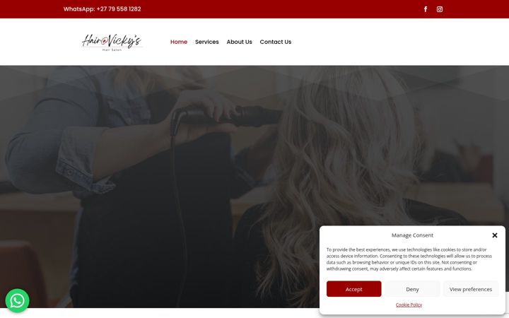 Screenshot of hairatvickys.co.za