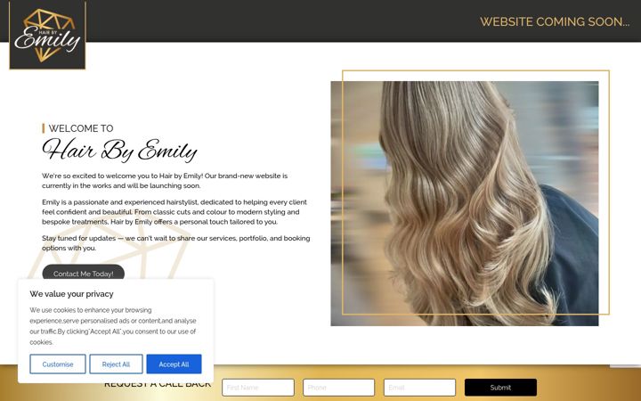 Screenshot of hairby-emily.co.uk