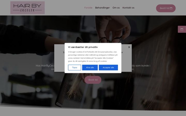 Screenshot of hairbycecilie.dk