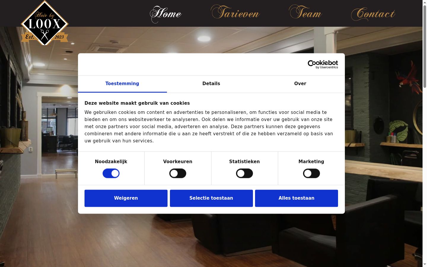 Screenshot del banner di consenso mostrato prima di qualsiasi interazione