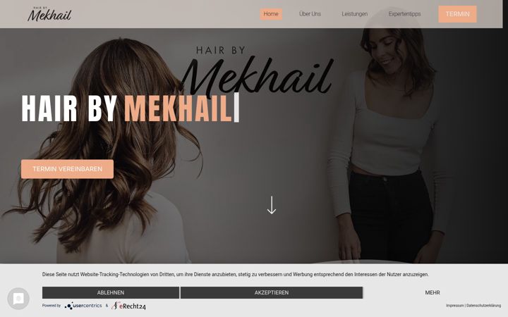 Screenshot of hairbymekhail.de