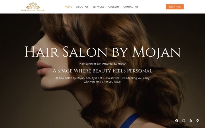 Screenshot of hairbymojan.com