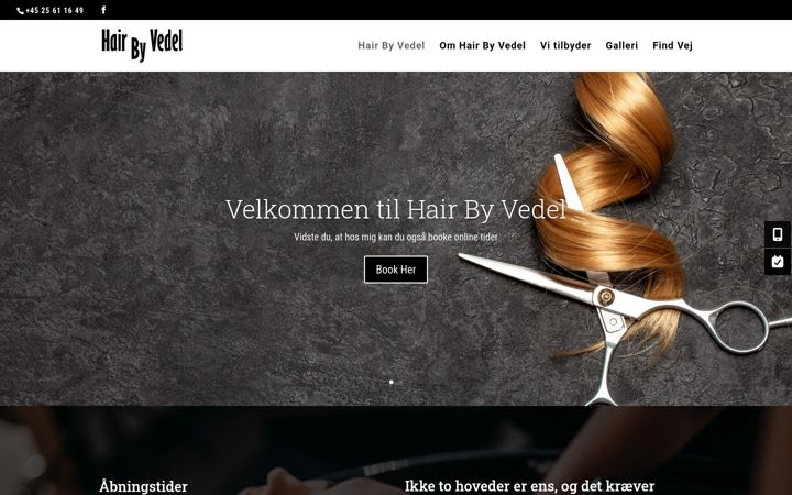 Screenshot of hairbyvedel.dk
