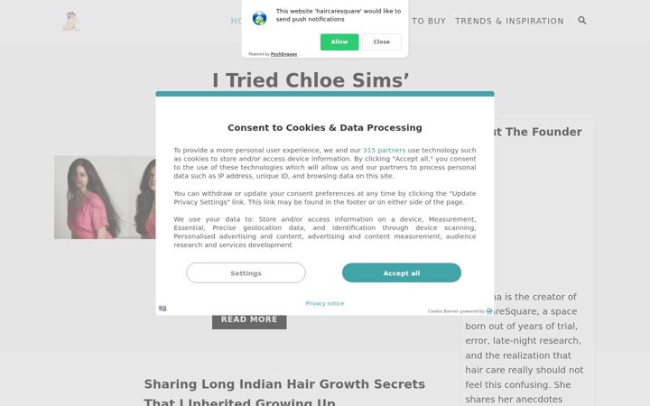 Screenshot of haircaresquare.com
