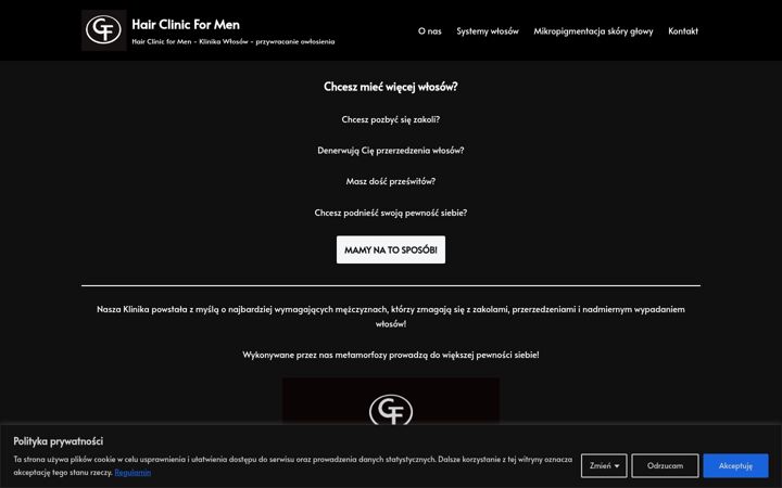 Screenshot of hairclinicformen.pl