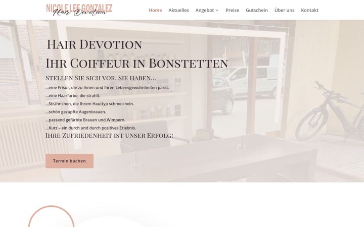 Screenshot of hairdevotion.ch
