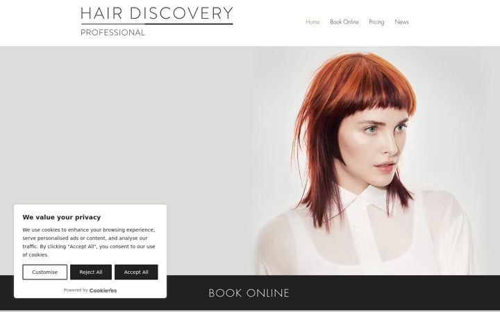 Screenshot of hairdiscovery.co.uk