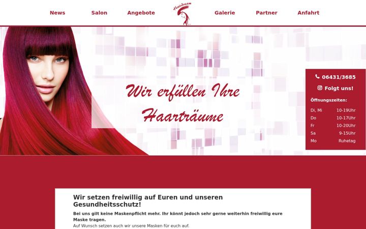Screenshot of hairdream-limburg.de