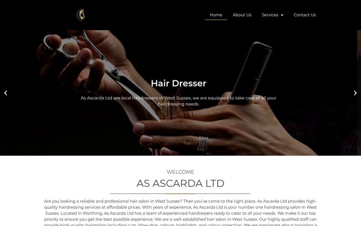 Screenshot of hairdresserinwestsussex.co.uk