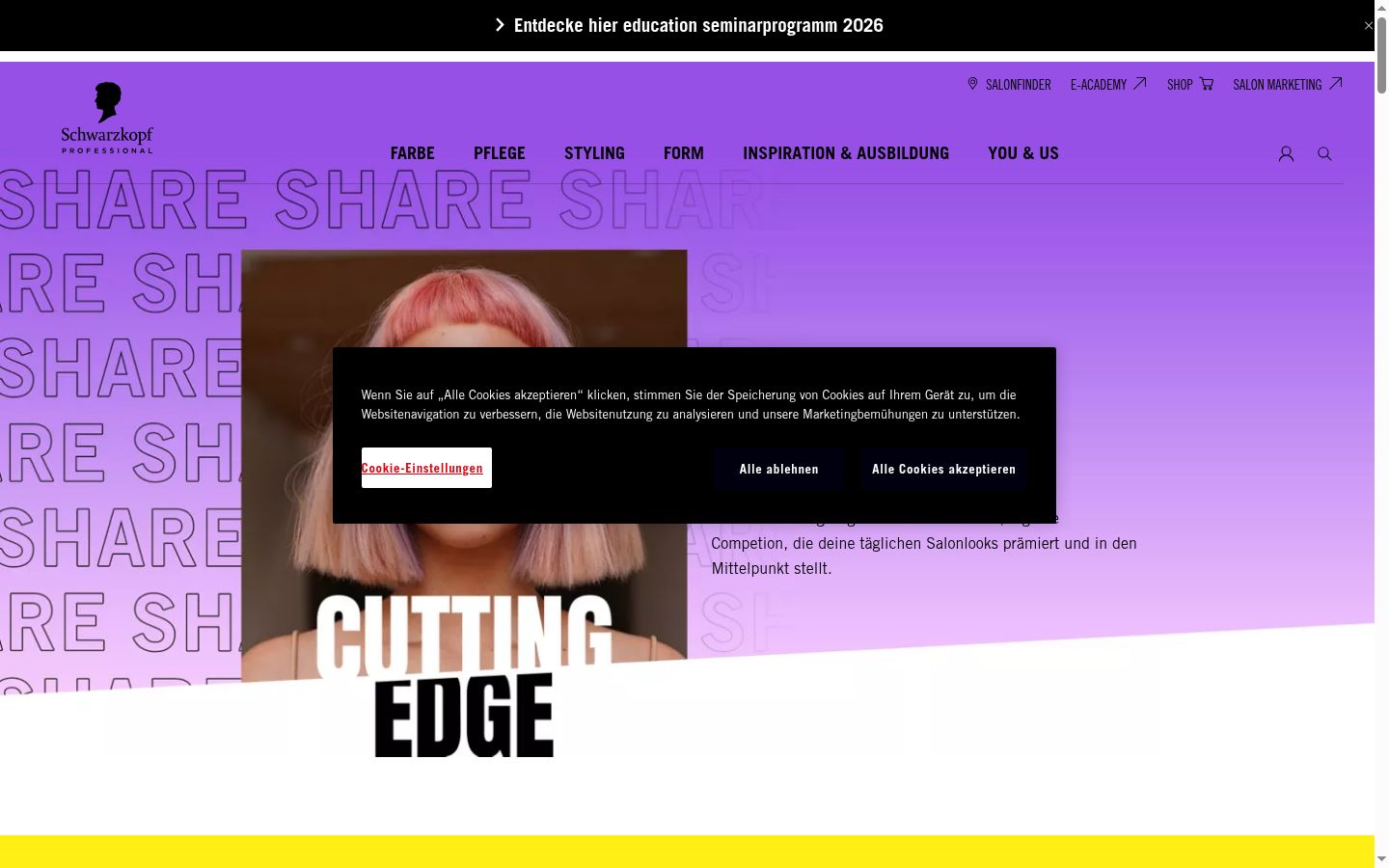 Screenshot of the consent banner shown before any interaction