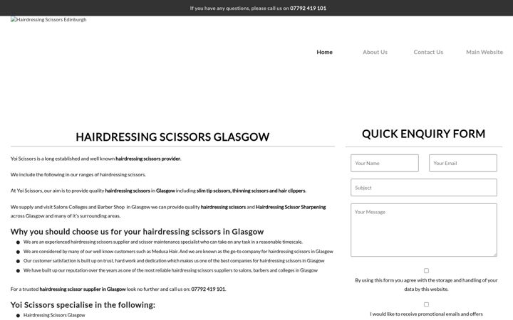 Screenshot of hairdressingscissorsglasgow.com