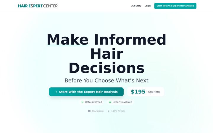Screenshot of hairexpertcenter.com