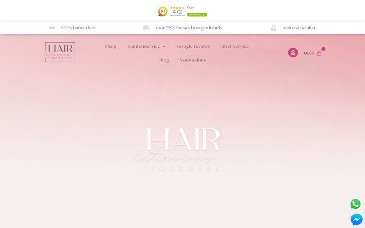 Screenshot of hairextensionsvoordeel.nl
