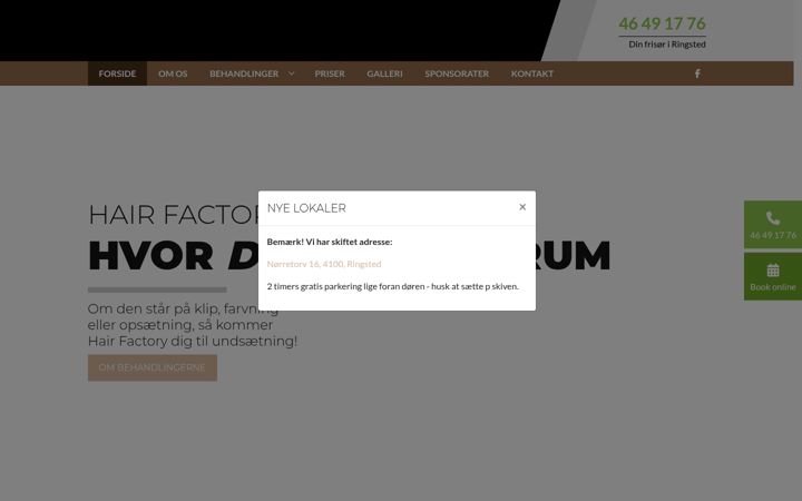 Screenshot of hairfactory.dk