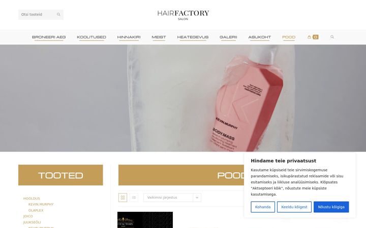 Screenshot of hairfactory.ee